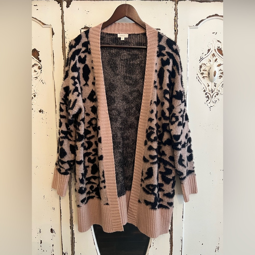 Debut Black and Tan Animal Print Cardigan - Picture 1 of 3